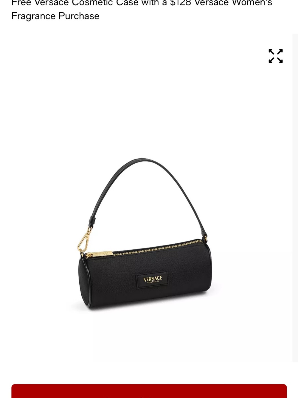 Versace Black Cylinder Cosmetic Bag with Gold Hardware